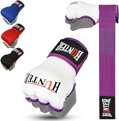 Miniatura 19 de HUNTER - Guantes interiores acolchados con gel y vendas de mano para boxeo, vendas elásticas de entrenamiento rápido para hombres y mujeres,