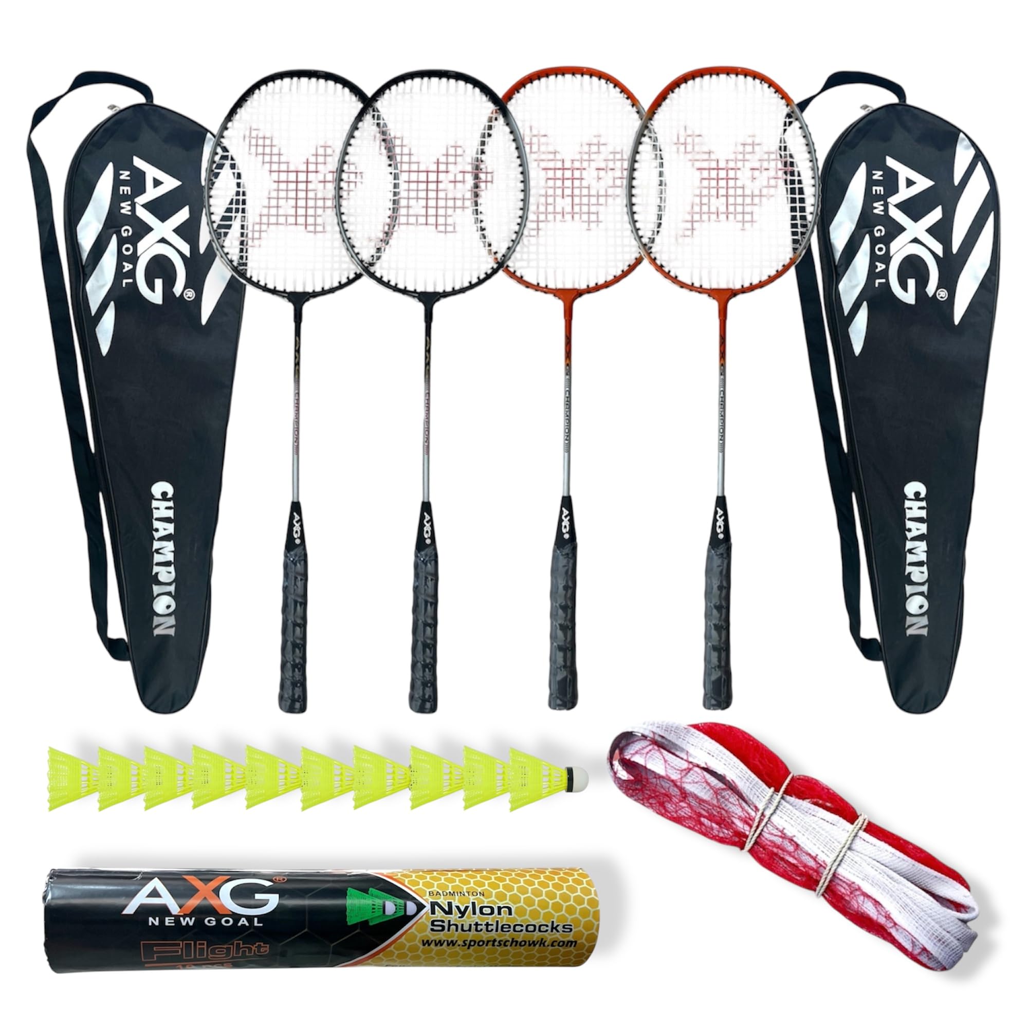 Isometric Champion Wide Body Racquets with 10 Plastic Shuttles, Net & Cover Badminton Kit (Multicolor)-picture-31