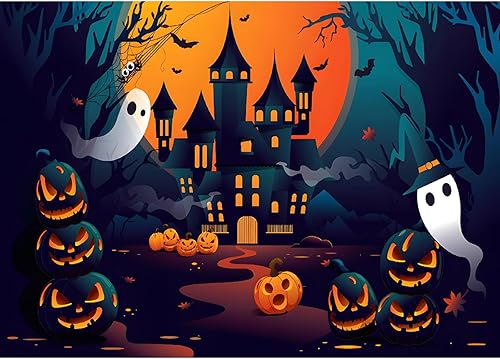 MOGTAA Kits de pintura de diamantes de Halloween para adultos, kit de pintura de diamantes de castillo de calabaza de taladro completo, kits de arte