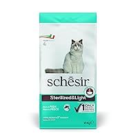 Schesir, Cibo Secco per Gatti Adulti Sterilizzati o in Sovrappeso Linea Light al Gusto Pesce