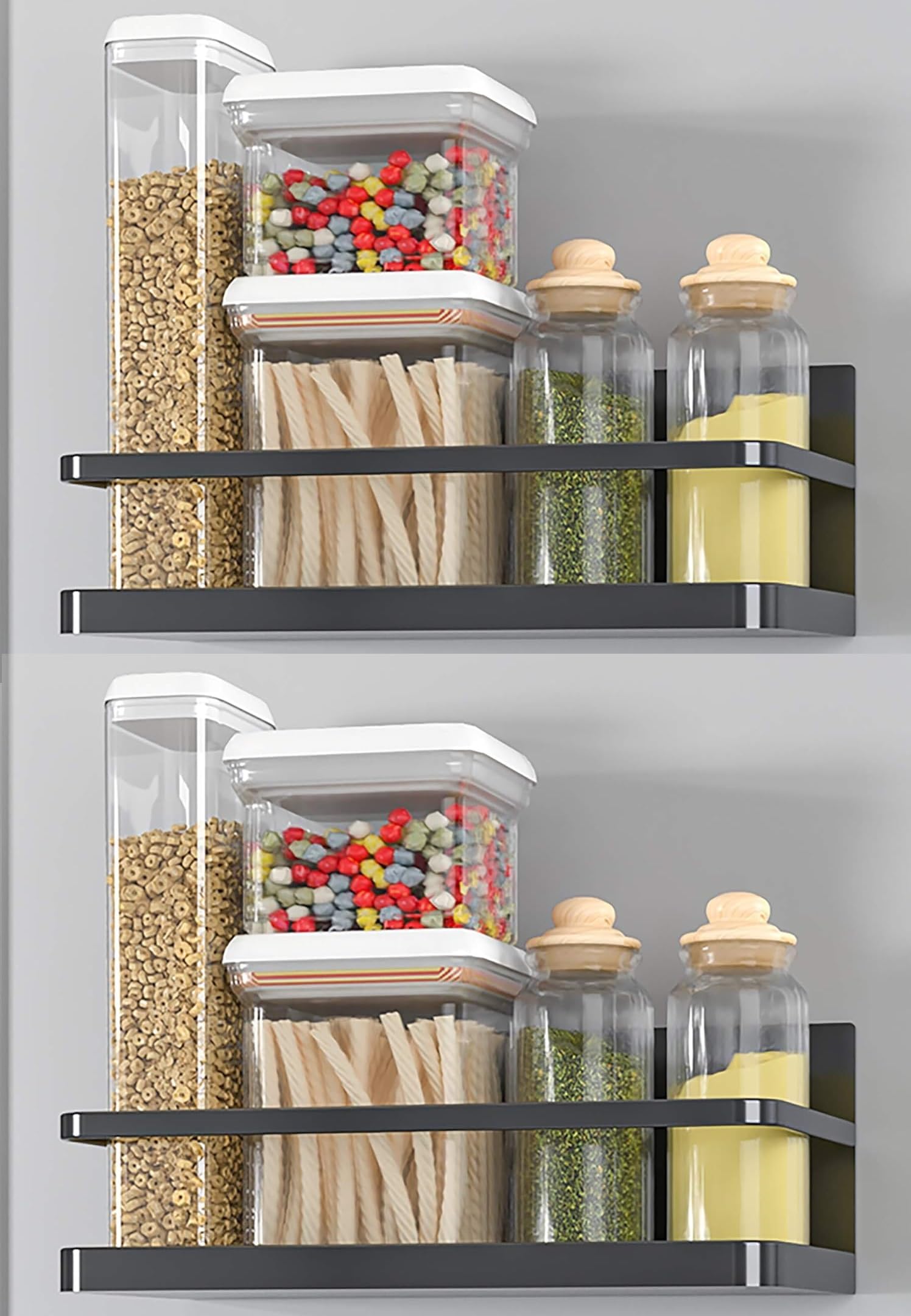 KESI ORNAMENTS Magnetic Spice Rack For Refrigerator Magnetic Shelf For Organization And Storage Durable Fridge Spice Rack Organizer Shelf Kitchen Organizer Easy To Use Multipurpose stand Black