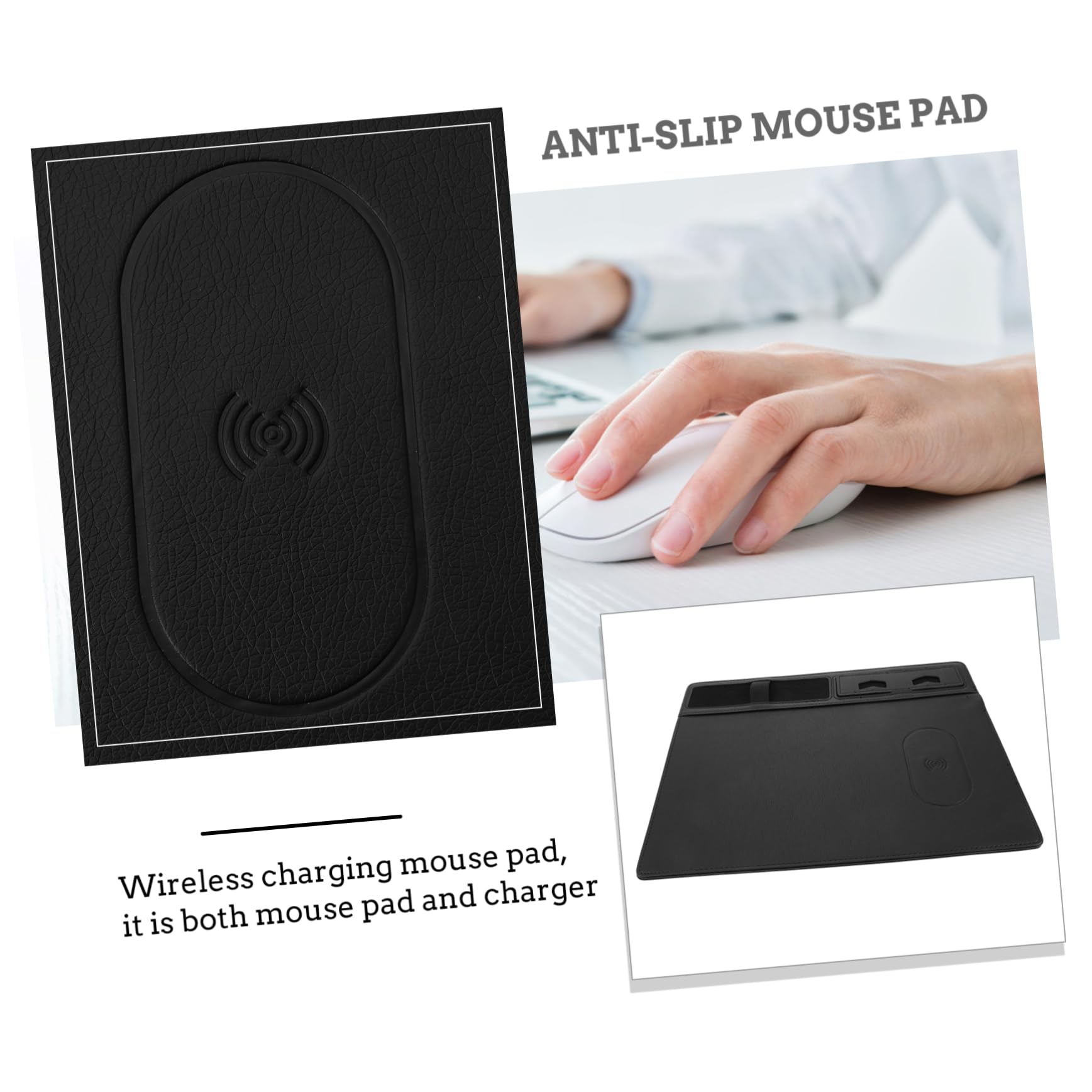 Ciieeo Tappetino per Mouse Wireless 15w in Pu, Anti-spruzzo