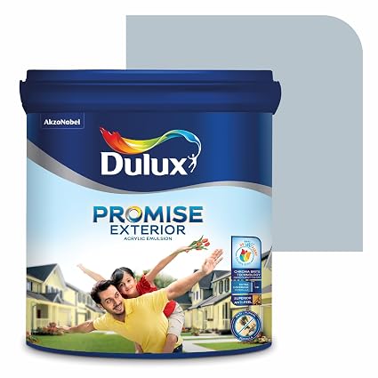 Dulux Promise Exterior Emulsion Paint (10L, Faded Denim) | Ideal for Exterior Walls | Smooth Finish | Anti-Peel & Anti-Crack | Long-Lasting Colors