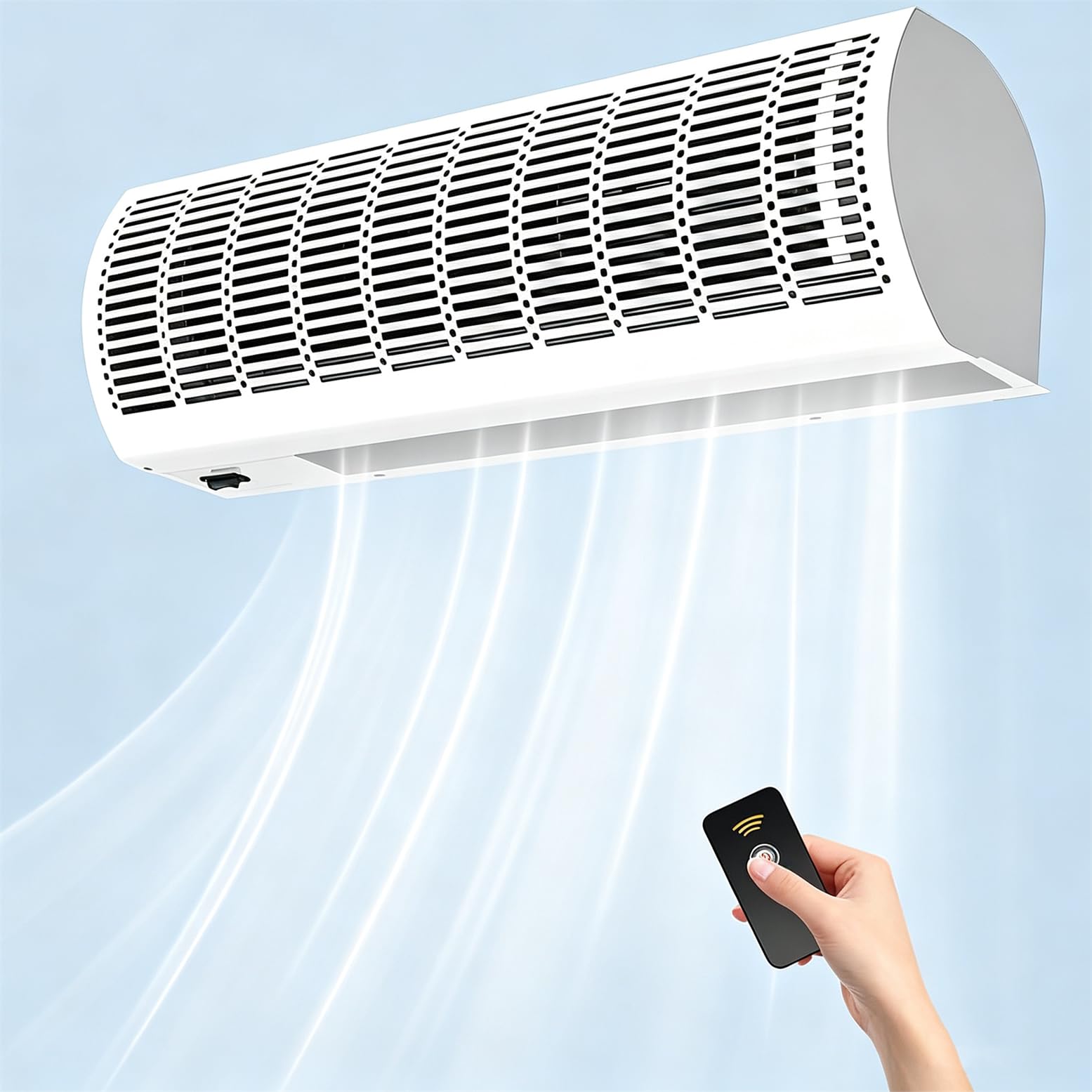 GYQSSD Air Curtain for Door with 2-Speed Wind Control 90cm/35.4In-White