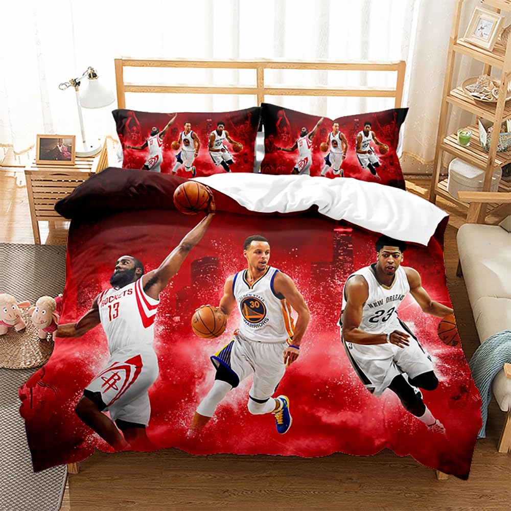 Duvet Cover Kids Stephen Curry Bedding Set 220x240cm/Single Double Bedroom Decor with 2 Pillowcases (220x230cm(King),Threezus 06)