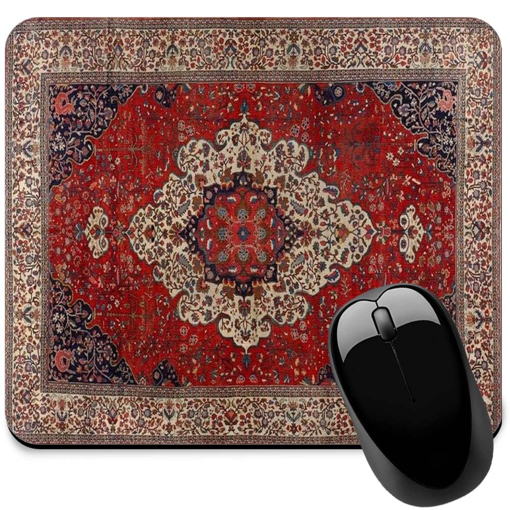 FirseBUY Carpet Pattern Mousepad - Small Non-Slip Rubber Carpet Design Printed Computer Mouse Pad 19x22cm (FMP0230)-image-0