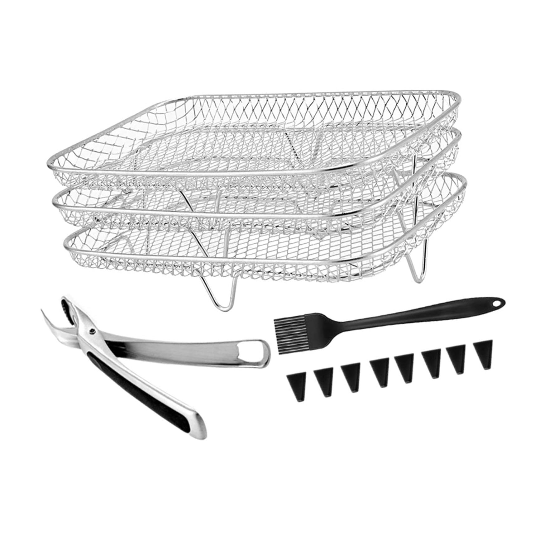 GALPADA Impilabile per Friggitrice ad Aria di Strati per Accessori di Grigliatura Realizzata in Acciaio Inossidabile per Cucina Sicura e Durevole