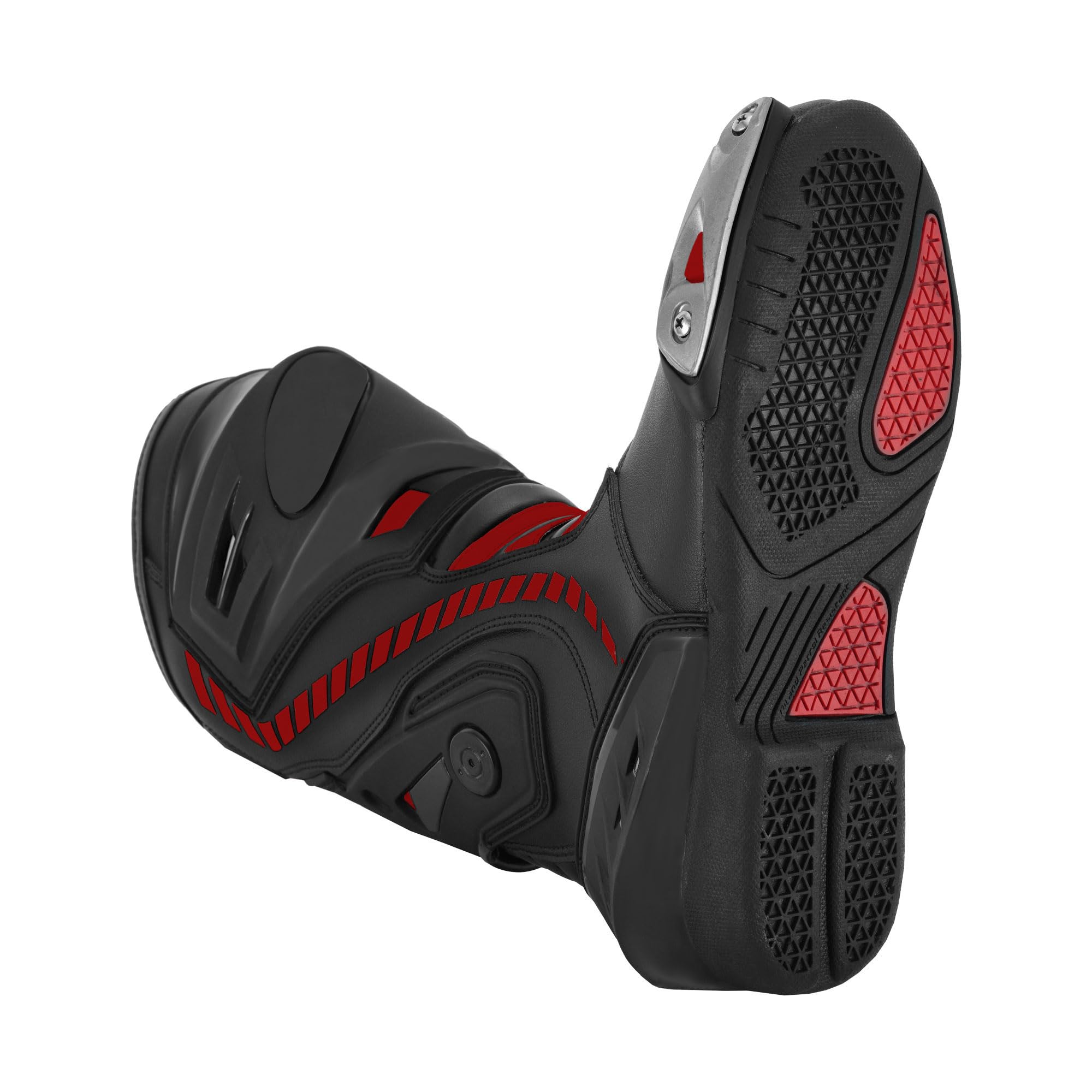 Motorradschuhe für Herren, Rennstiefel aus Leder, wasserdicht, knöchellang, rutschfeste Sohle