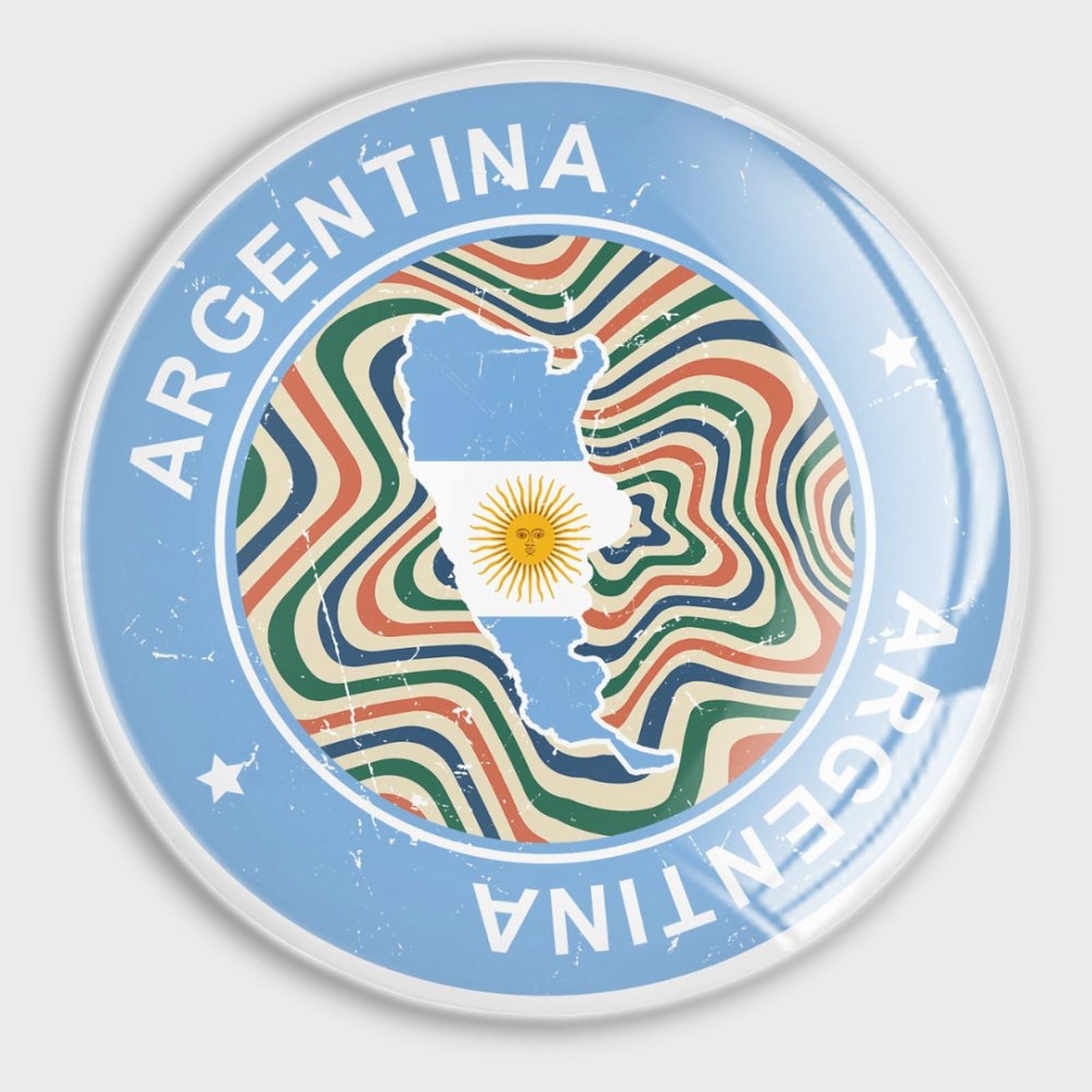 Aimants tableau blanc drapeau Argentine pour mémo cuisine et bureau x4