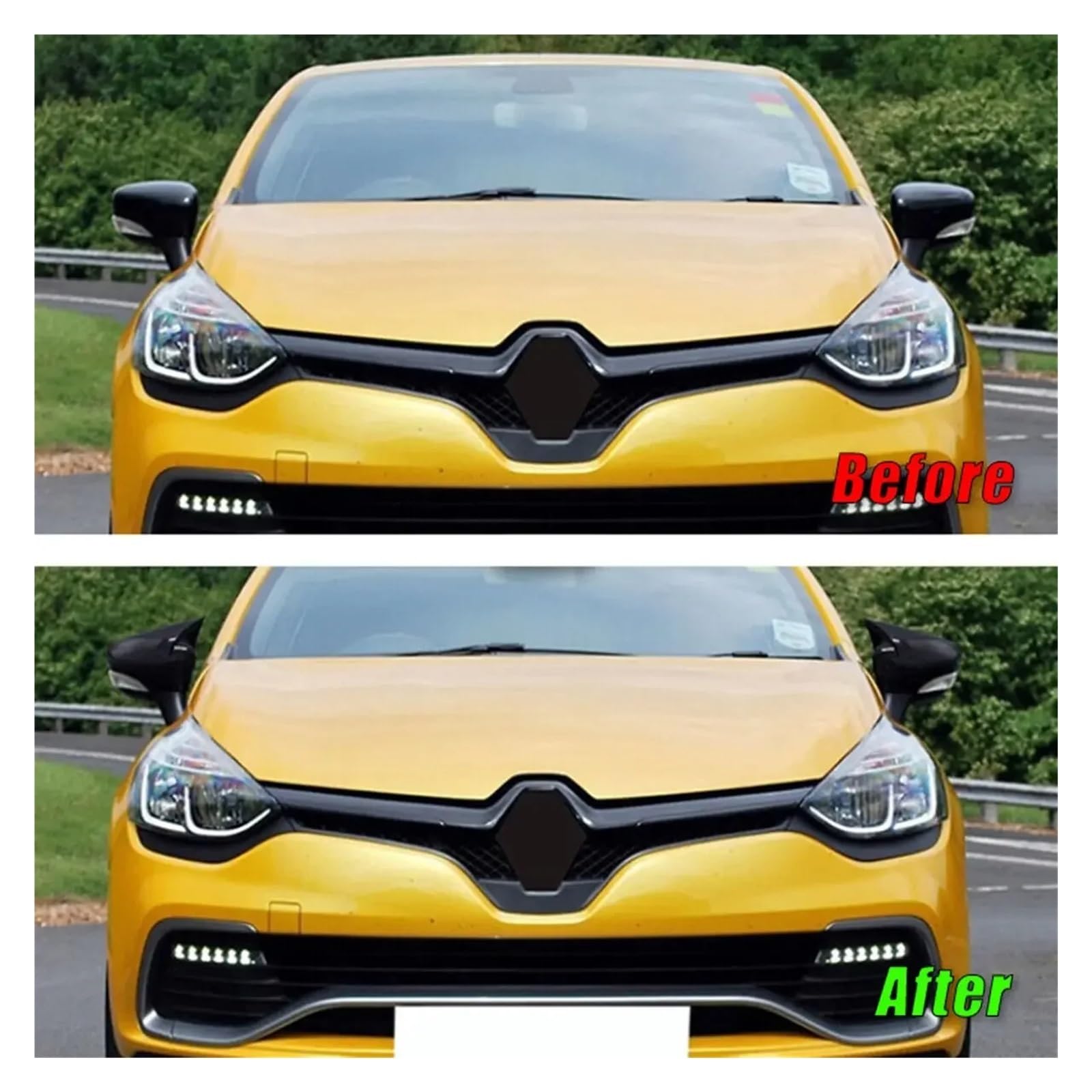 akcesoria do lusterek samochodowych Do Clio 4, MK4, Captur, Z&Oe 2012-2019, osłona lusterka bocznego, naklejka na zaślepkę, wykończenie zewnętrznej obudowy drzwi z włókna węglowego(Gloss Black)