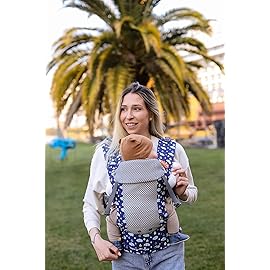 Beco Gemini Baby Carrier from Newborn to Toddler - Certified Ergonomic Newborn Baby Carrier for Infants and Children of 7-35 lbs - M Shape, Adjustable Seat, Breathable 3D Mesh (Cool Rain Drops)
