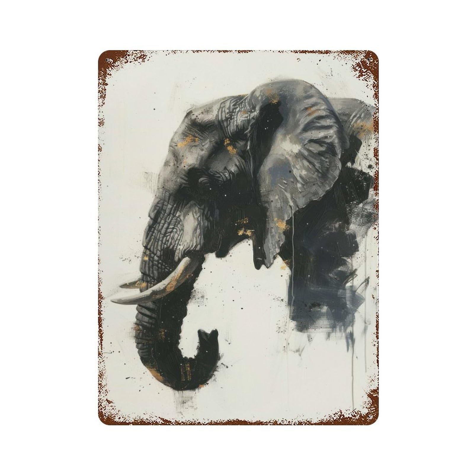 Elephant Grace Vintage Metal Tin Sign 15.7"x11.8", Ideal for Cafe, Home Bar And Lounge Decor