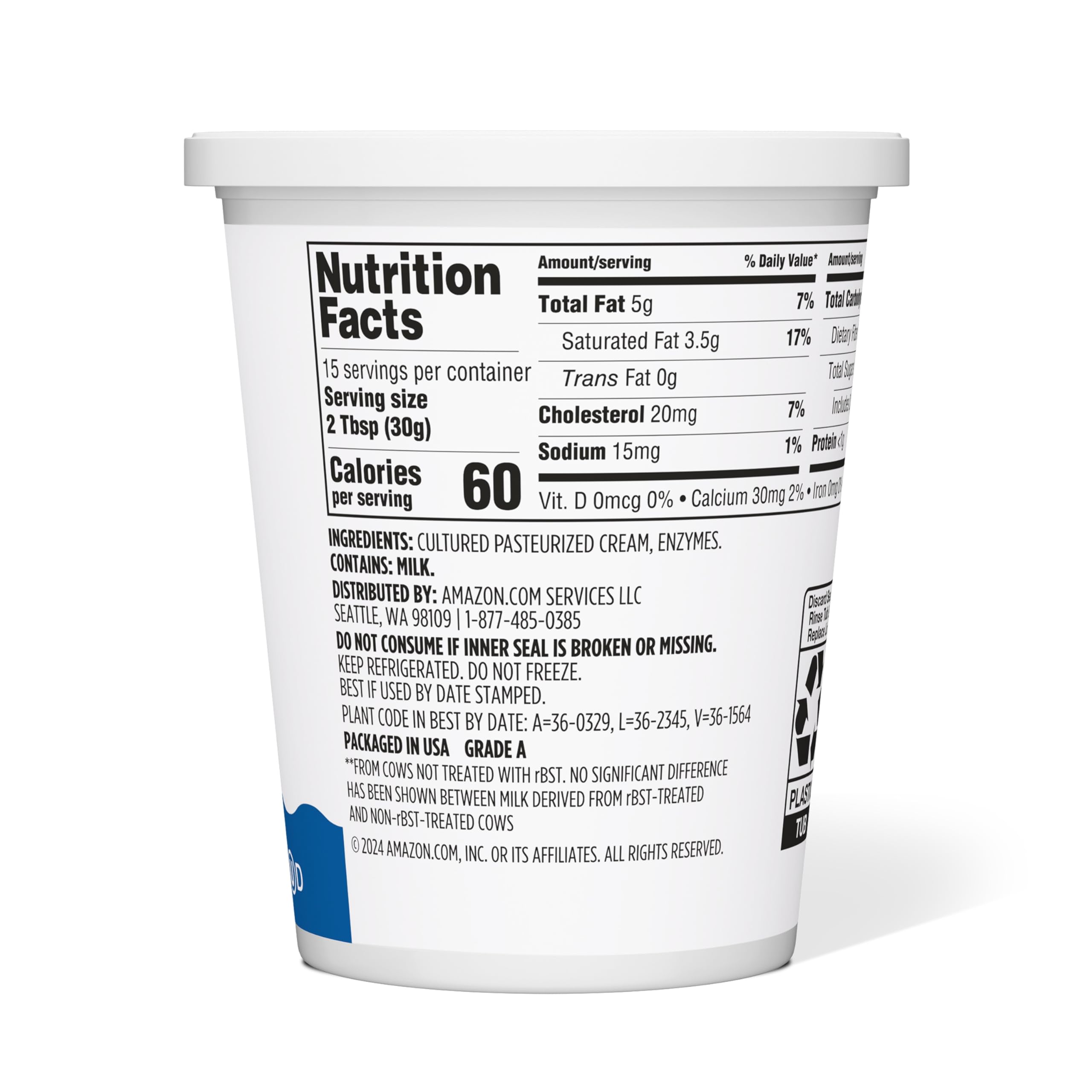 Amazon Grocery Original Sour Cream 16 Oz Previously Amazon Fresh Packaging May Vary — view 3