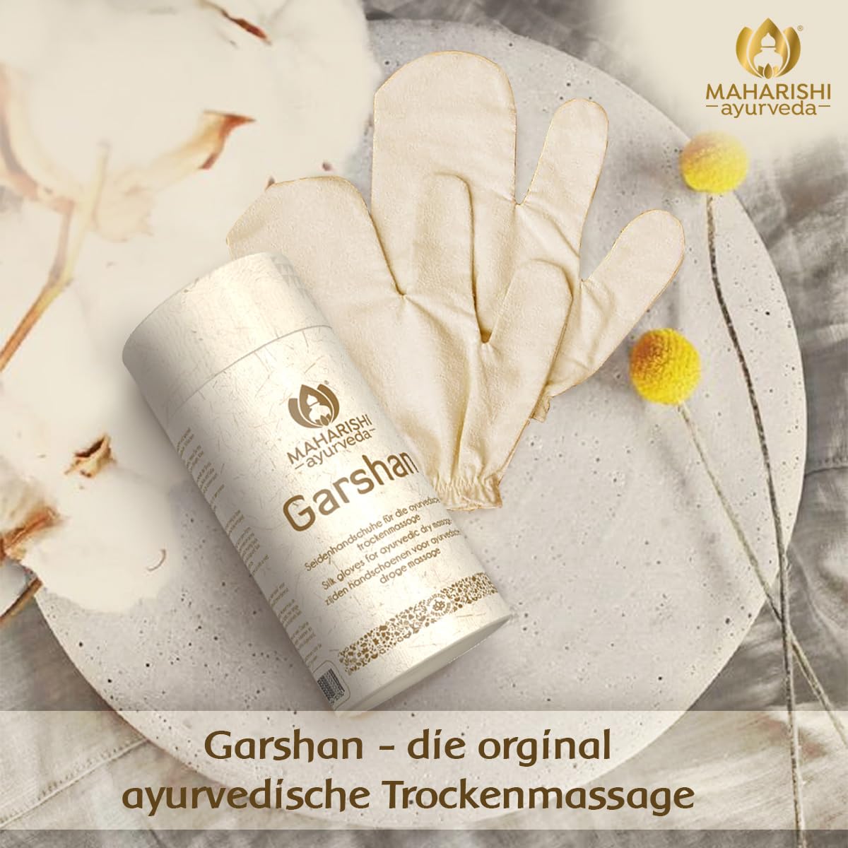 Maharishi Ayurveda Garshan - Guantes de masaje (1 unidad)