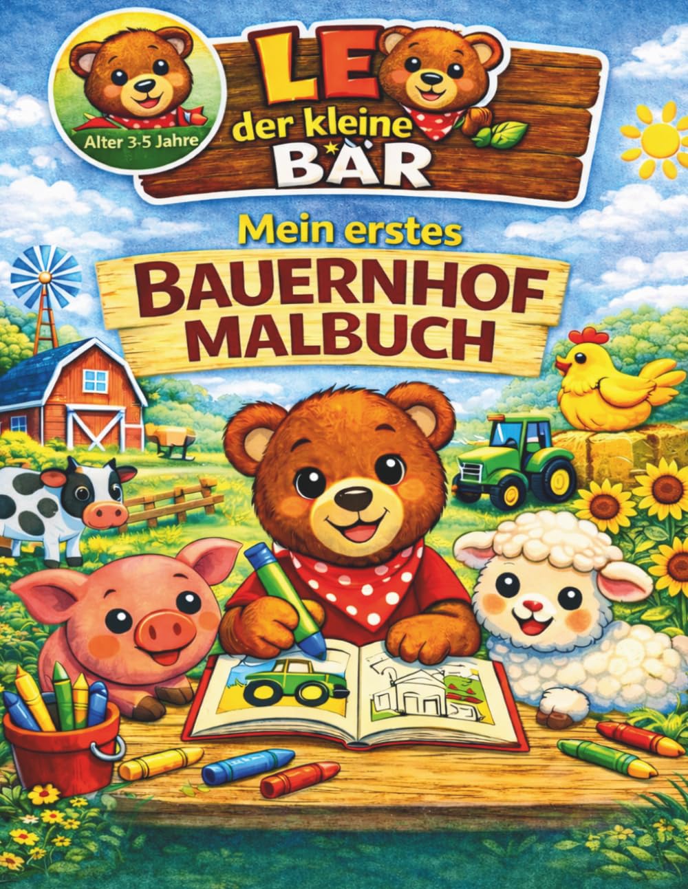 Leo der kleine Bär: Mein erstes Bauernhof - Malbuch