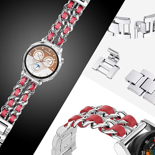 Miniatura 3 de Correas compatibles con Galaxy Watch de 1.811in, correa de cadena de metal de acero inoxidable de 0.866in, repuesto para Samsung Gear S3