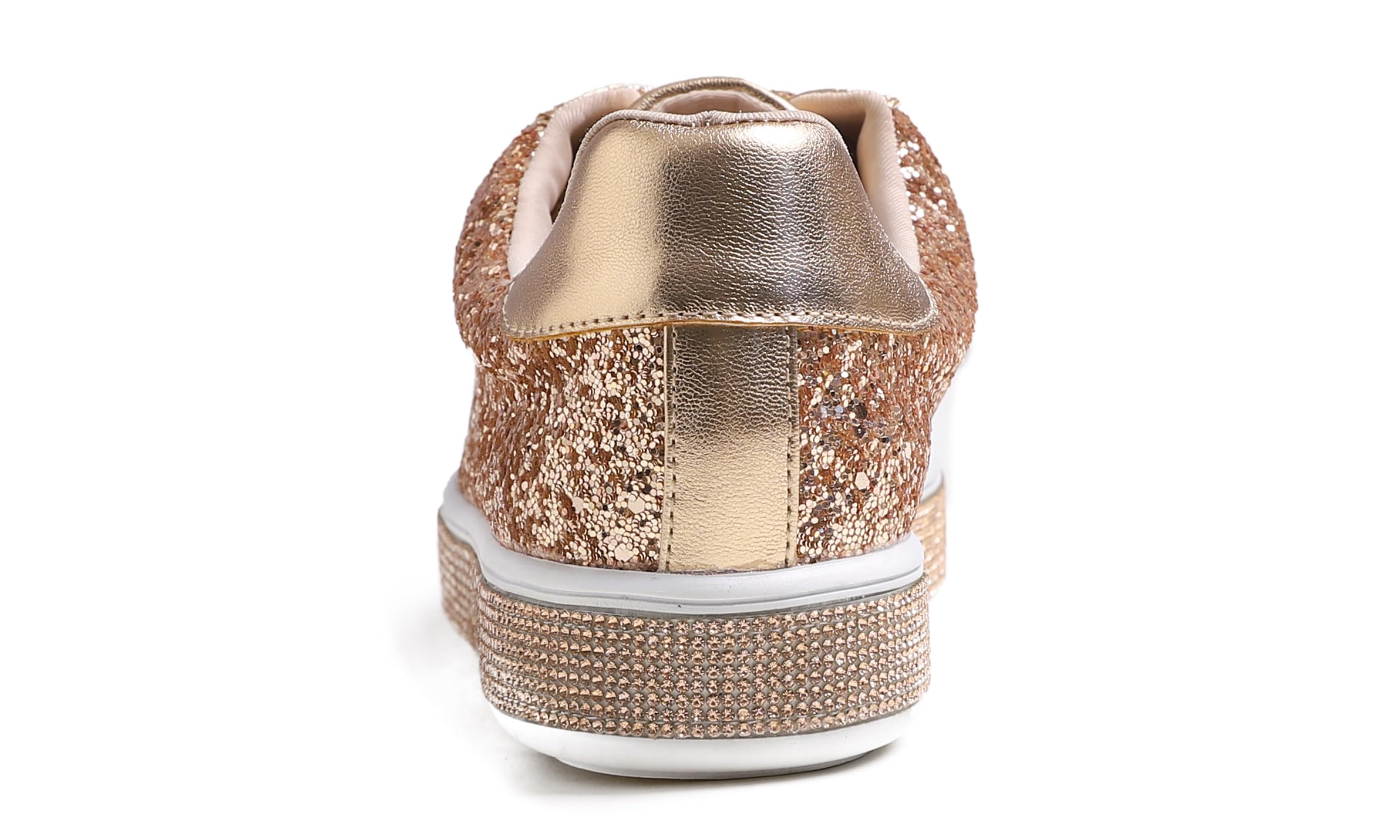 Feversole Women's Fashion Sparkle Platform Rhinestone Party Holiday Wedding Sneakers