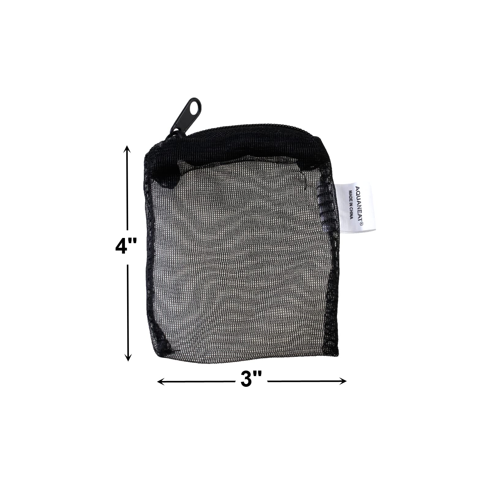 AQUANEAT Bolsas de filtro de acuario, bolsas de malla gruesa/fina, 3 x 8 pulgadas/5.5 x 8 pulgadas con cremallera de plástico para carbón activado, 10 piezas (finas, 3 x 4 pulgadas)