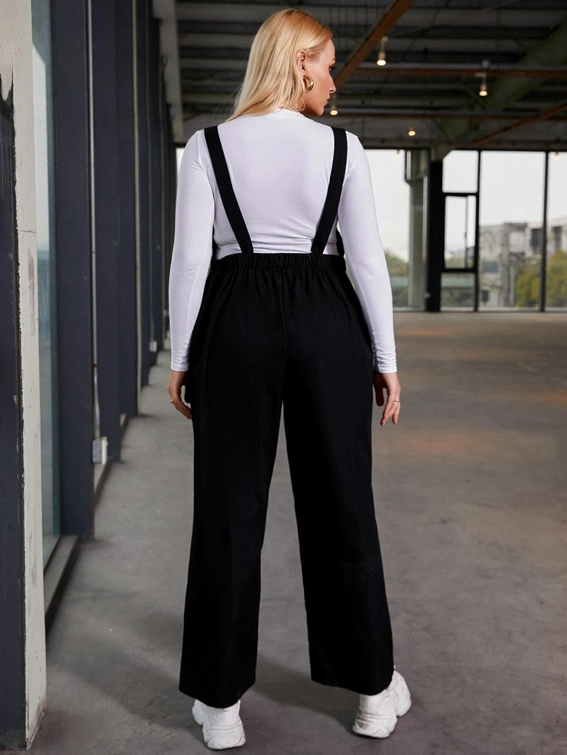 Wide Leg Jumpsuits for Women Plus Size Casual Overalls, Loose Fit Adjustable Strap Rompers Fall Fashion Outfits - Image 3