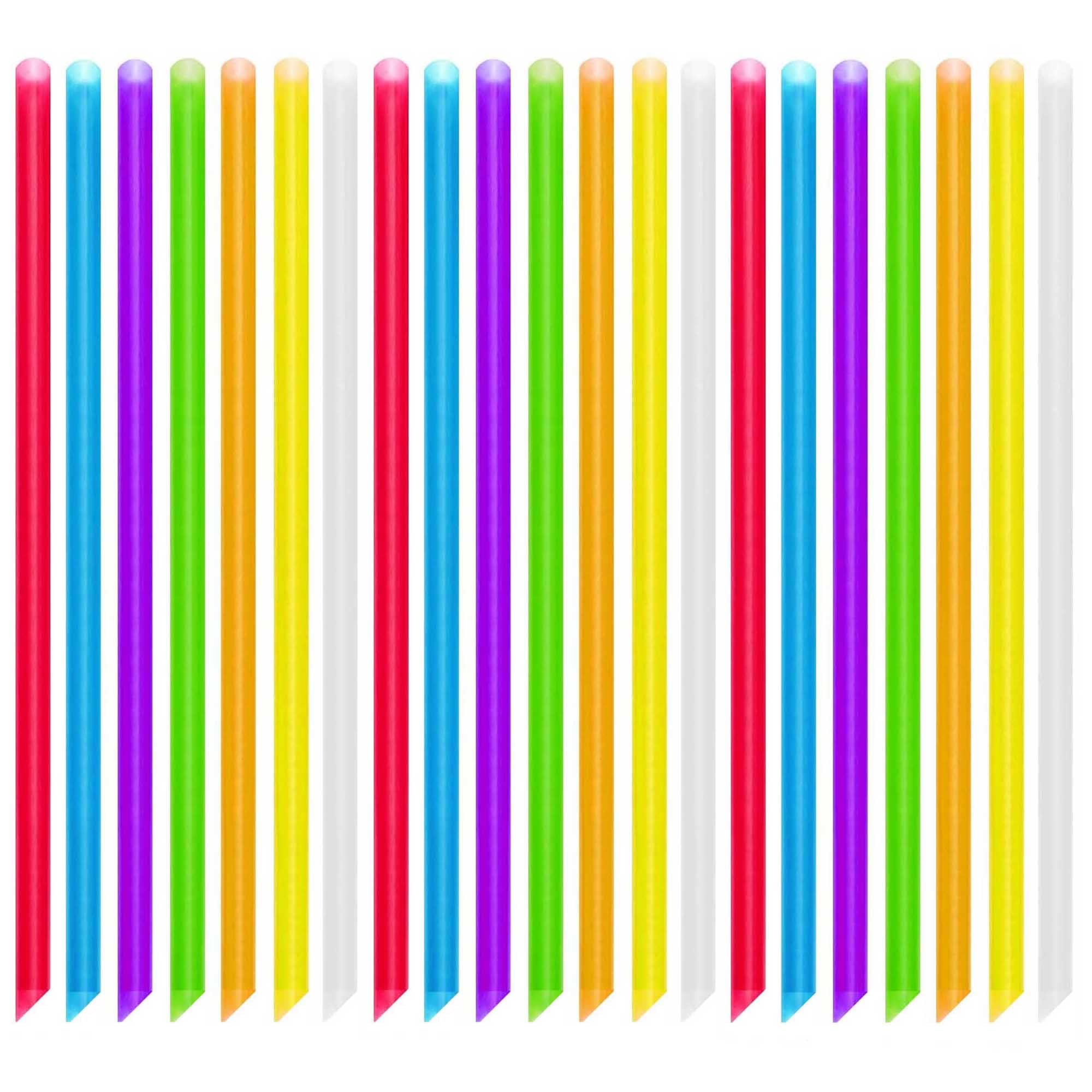 Xyedyaup 100pcs Colourful Straws Long 210 Mm X 6 Mm Straw Cocktail Reusable Art Straws（Slanted Straws）