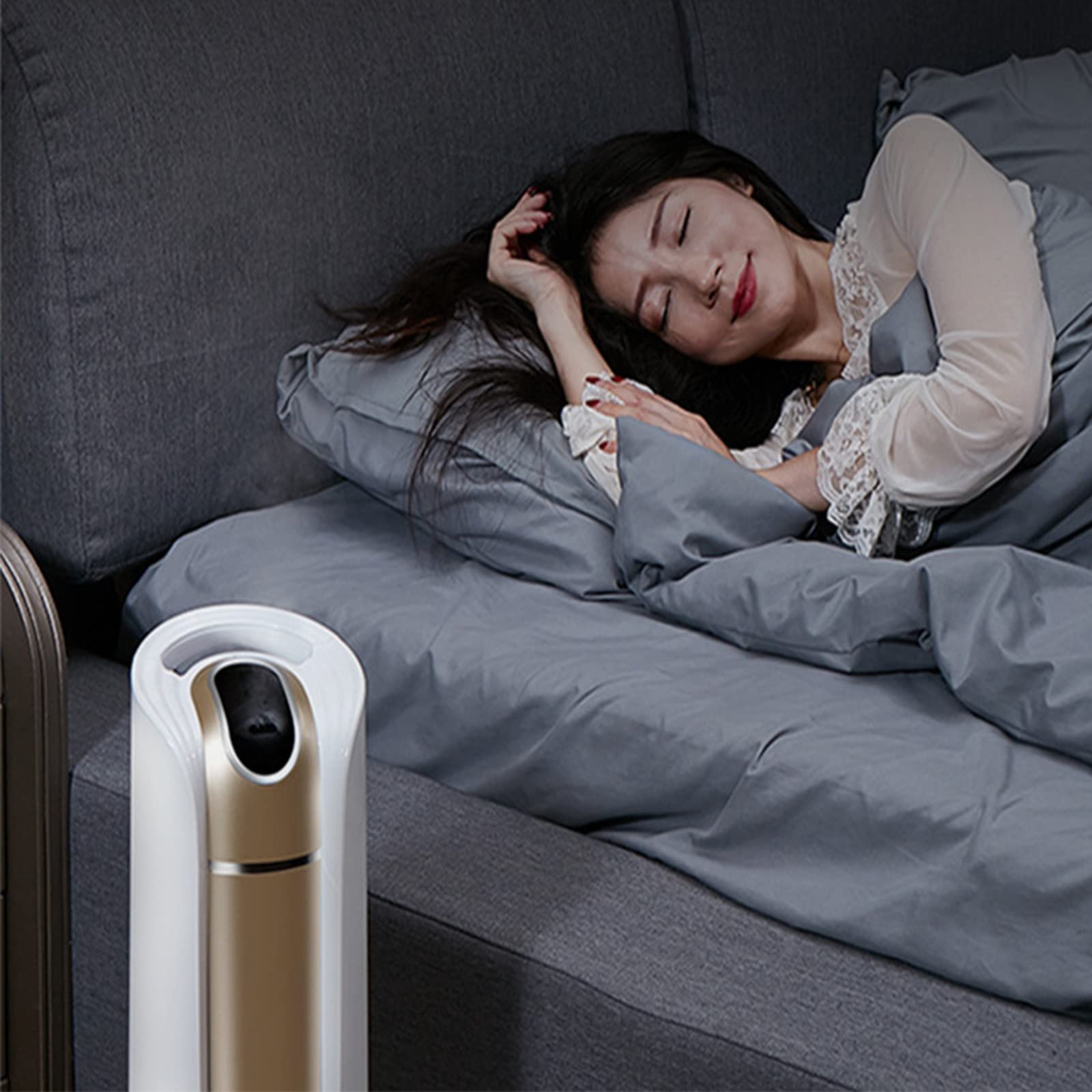 Umidificatore da Pavimento da 5 Litri con Telecomando Intelligente, umidità costante, Grande capacità e Silenzioso, spegnimento Automatico.,