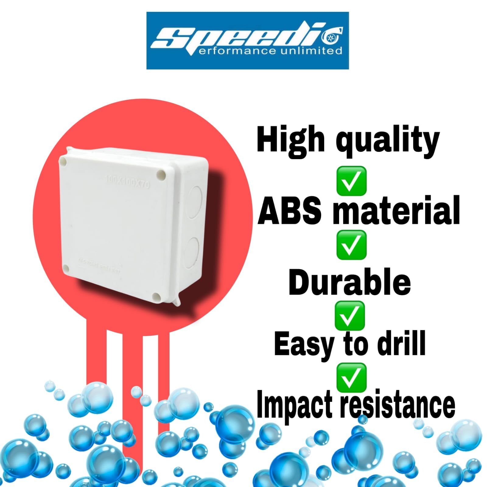 Speedio 4x4 Inch Outdoor Waterproof Square PVC Junction Box Without Bush/Pvc Box for CCTV Cameras (IP66) - Pack of 4 Nos 3