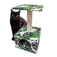 Croci Green Leaves - Tiragraffi Alto a Colonna 55 cm con Cuccia