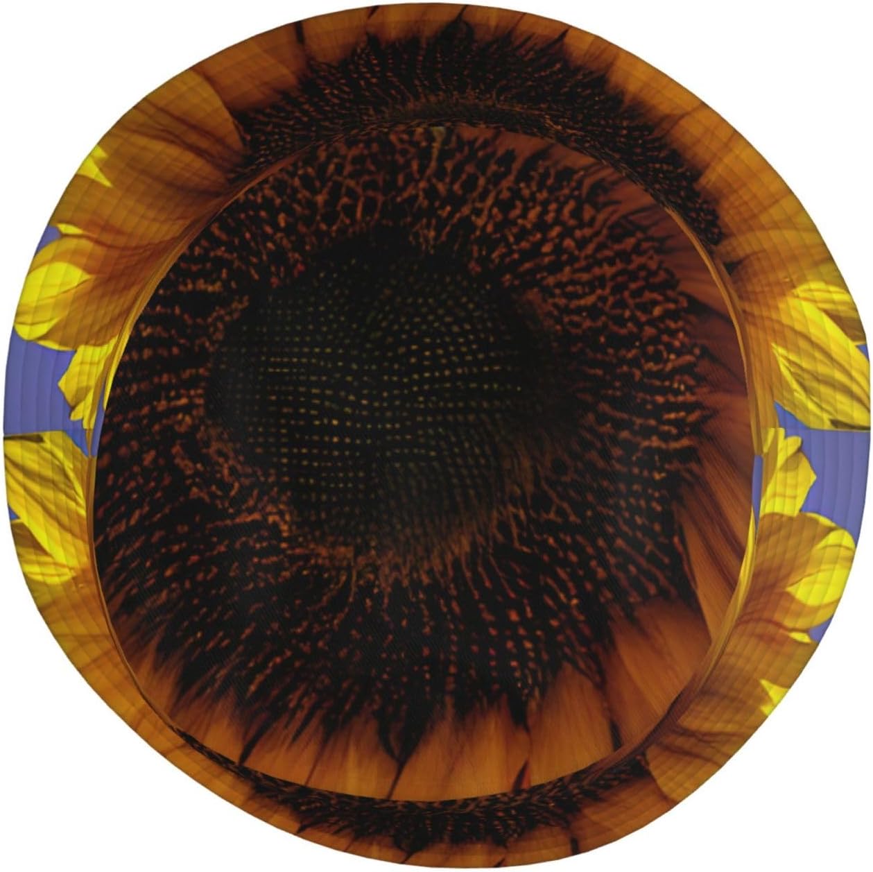 Bloom Sunflower Print Sun Hat Outdoor Fisherman Cap Summer Bucket Hat Beach for Men Women Black