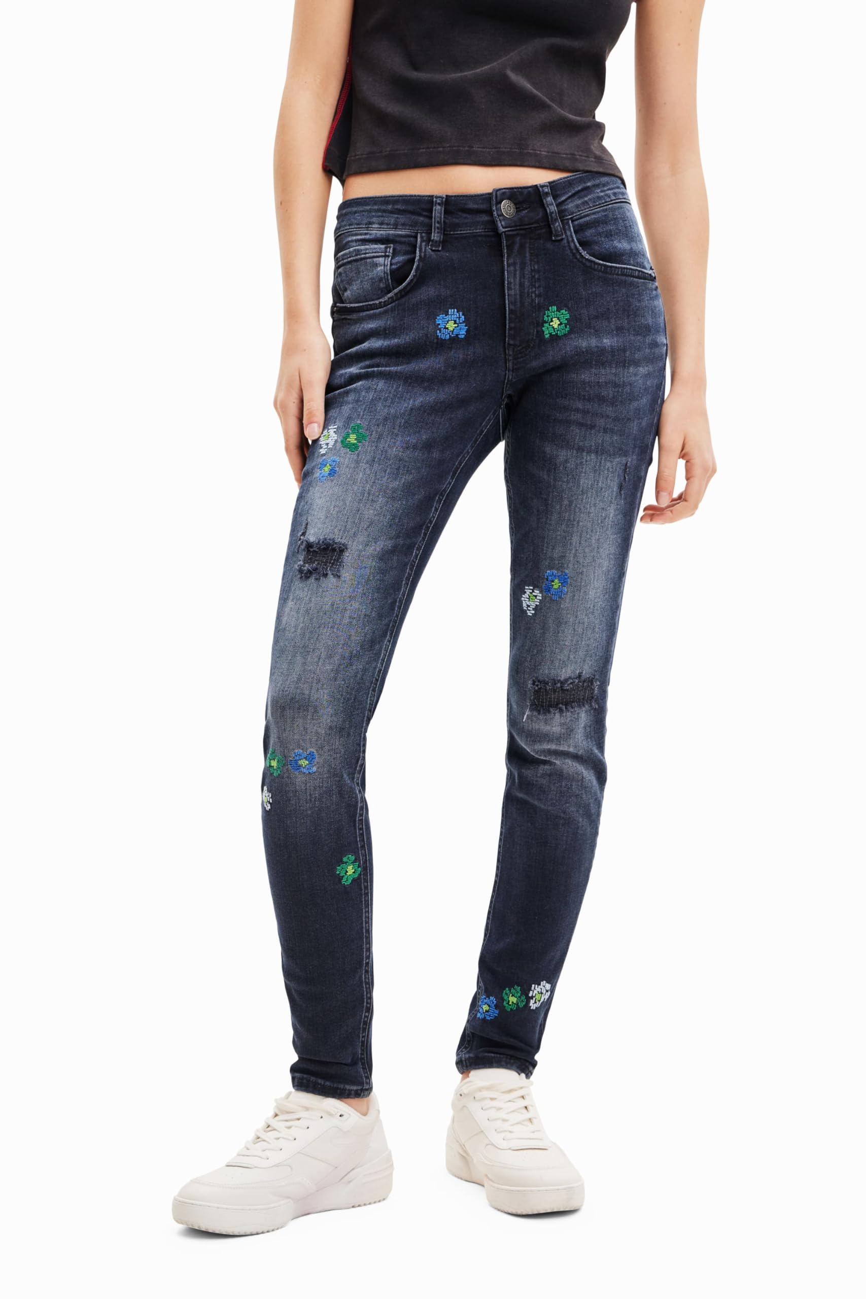 Desigual , Skinny Fit Jeans, Female, Blue, S, Clothing