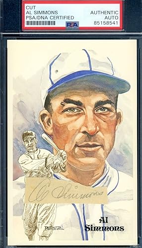 Al Simmons PSA DNA Cert Signed Perez Steele Cut Autograph