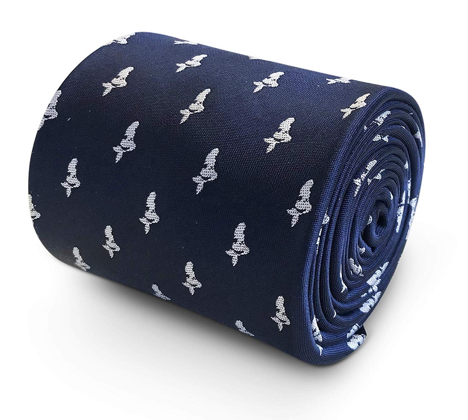 Frederick Thomas Men's Navy Blue -S Tie With Mermaid Silhouette Design Fairytale Novelty Him Gift-S Birthday Prime Sale Classic Neck 20 Sets 40-Th Animal 30-Th Pounds Ties Dad 50-Th Best Under