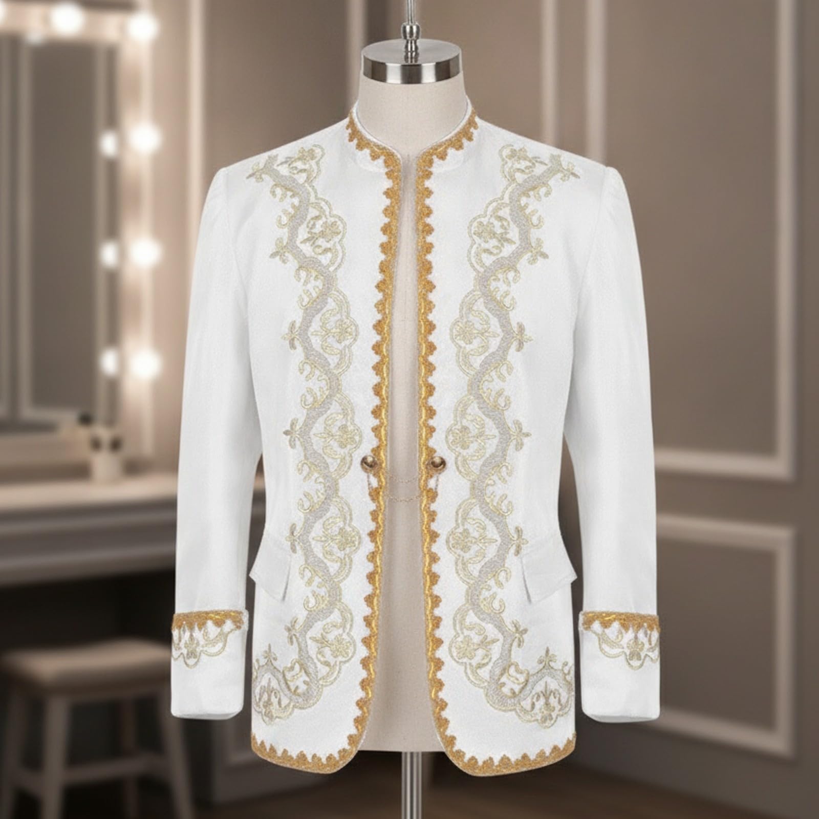 Sharplace Cqueta con Frente Abierto Elegante | Hombros Estructurados, Cqueta Formal, Elegante, Ropa, para Cosplay, Escena, Cosplayers, Actores, XXL