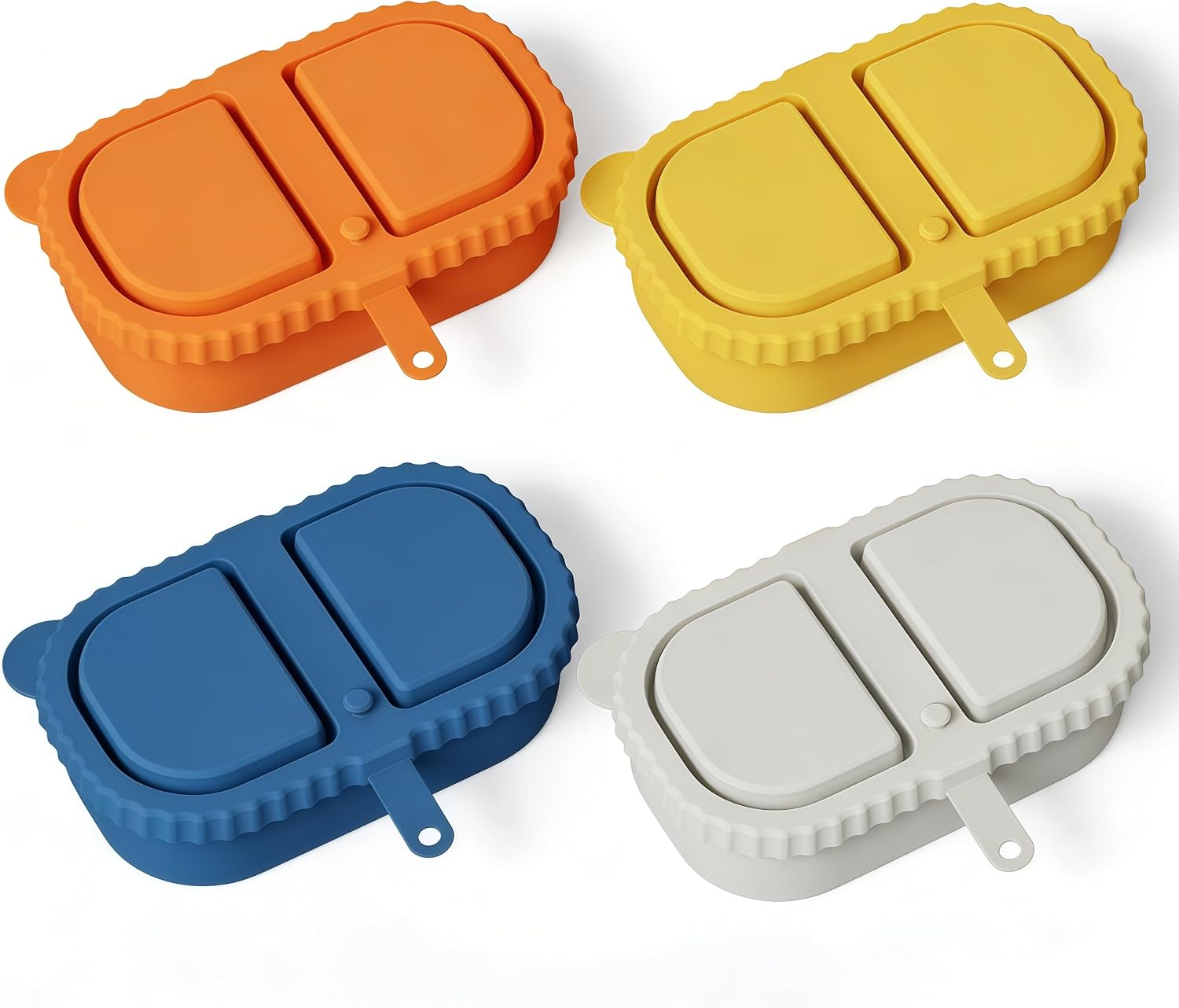 Premium Silicone Lunch Box- 240ml Capacity, Easy Open, Shockproof, Easy to Clean, Dishwasher Safe (COLORFUL Pack of 4)