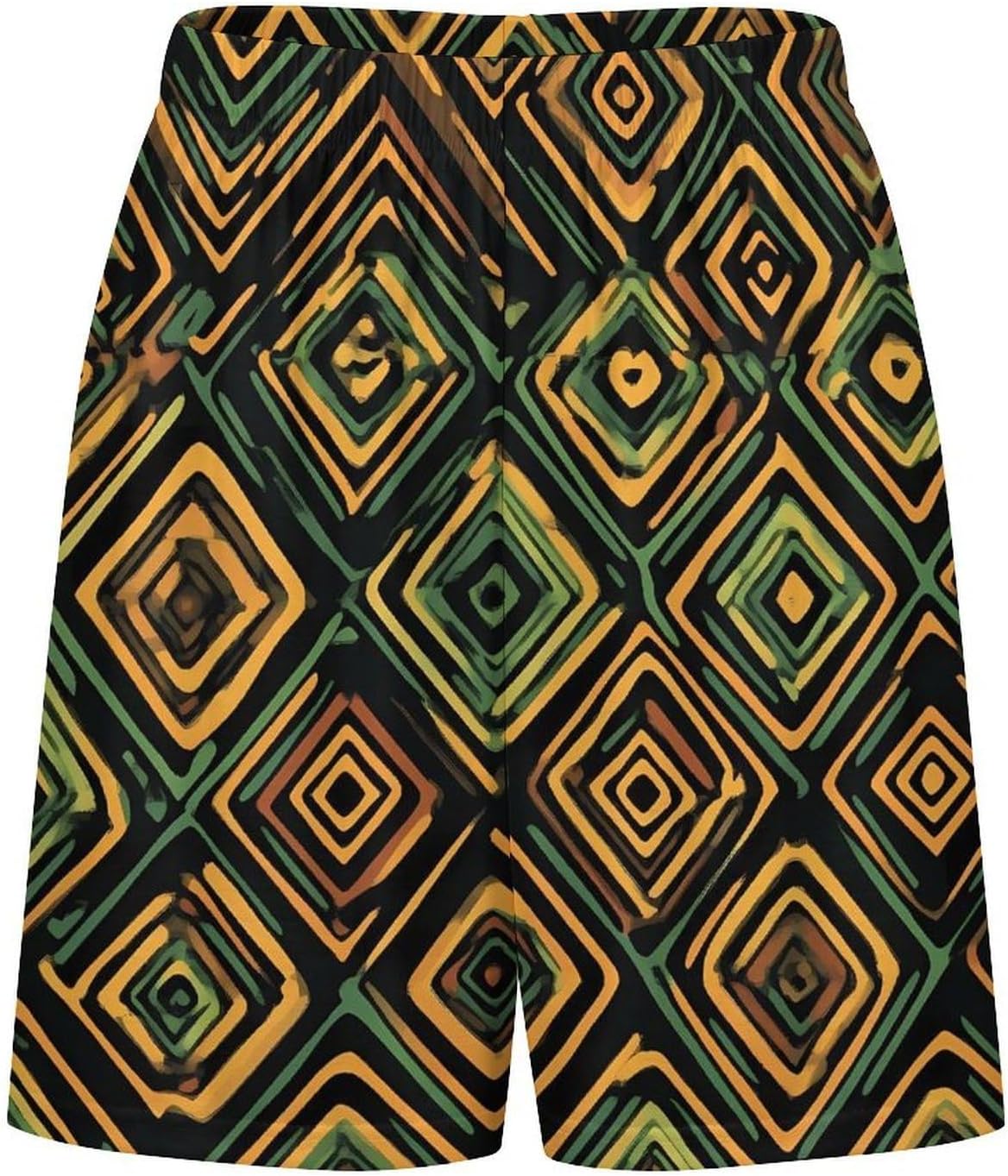 Abstract Grunge Pattern Folk Mens Pajama Shorts Drawstring Pajama Pants Pj Bottoms with Pockets