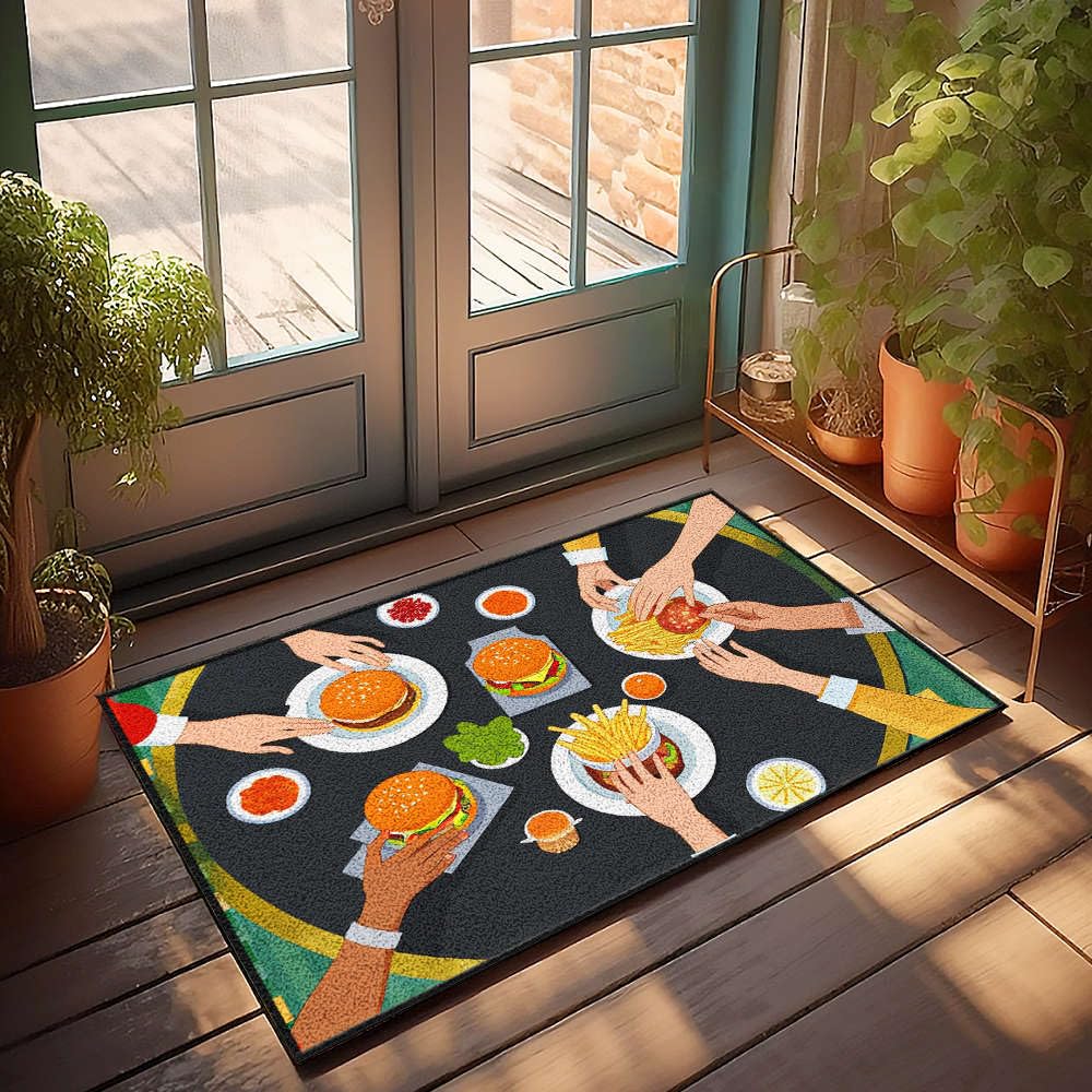 Tapis d'entrée grand format 65 x 90 cm et paillasson d'automne