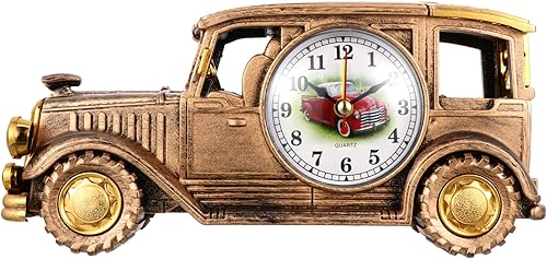 BESPORTBLE Reloj despertador vintage para automóvil, estilo retro, reloj de escritorio, reloj de noche, modelo clásico de coche, figurilla, adorno