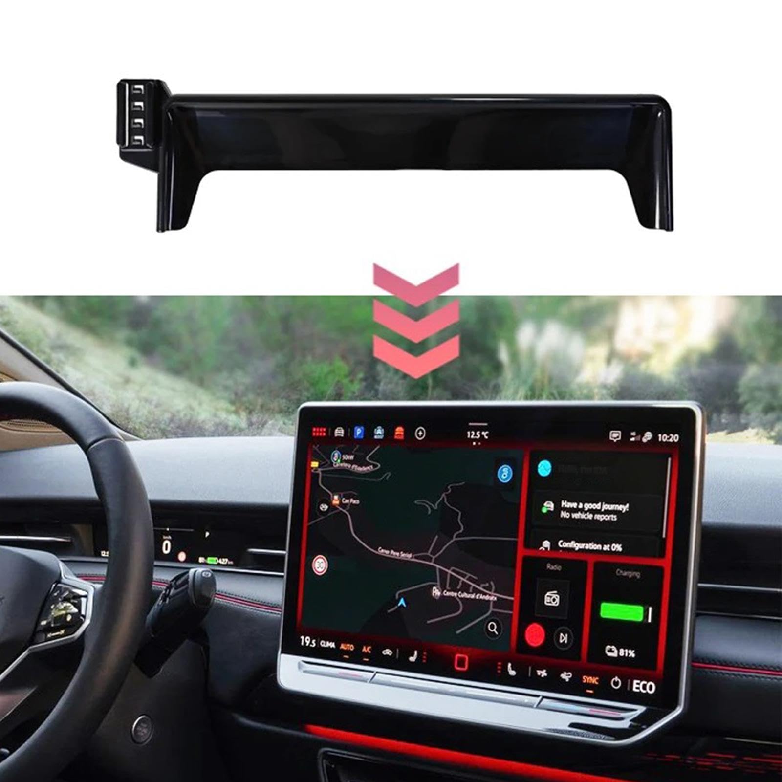 Uchwyt Samochodowy na Telefon dla VW ID.7 2024-2025, uchwyt samochodowy na telefon komórkowy, ekran, stała podstawa, stojak na nawigację GPS (podstawa i uchwyt 10)