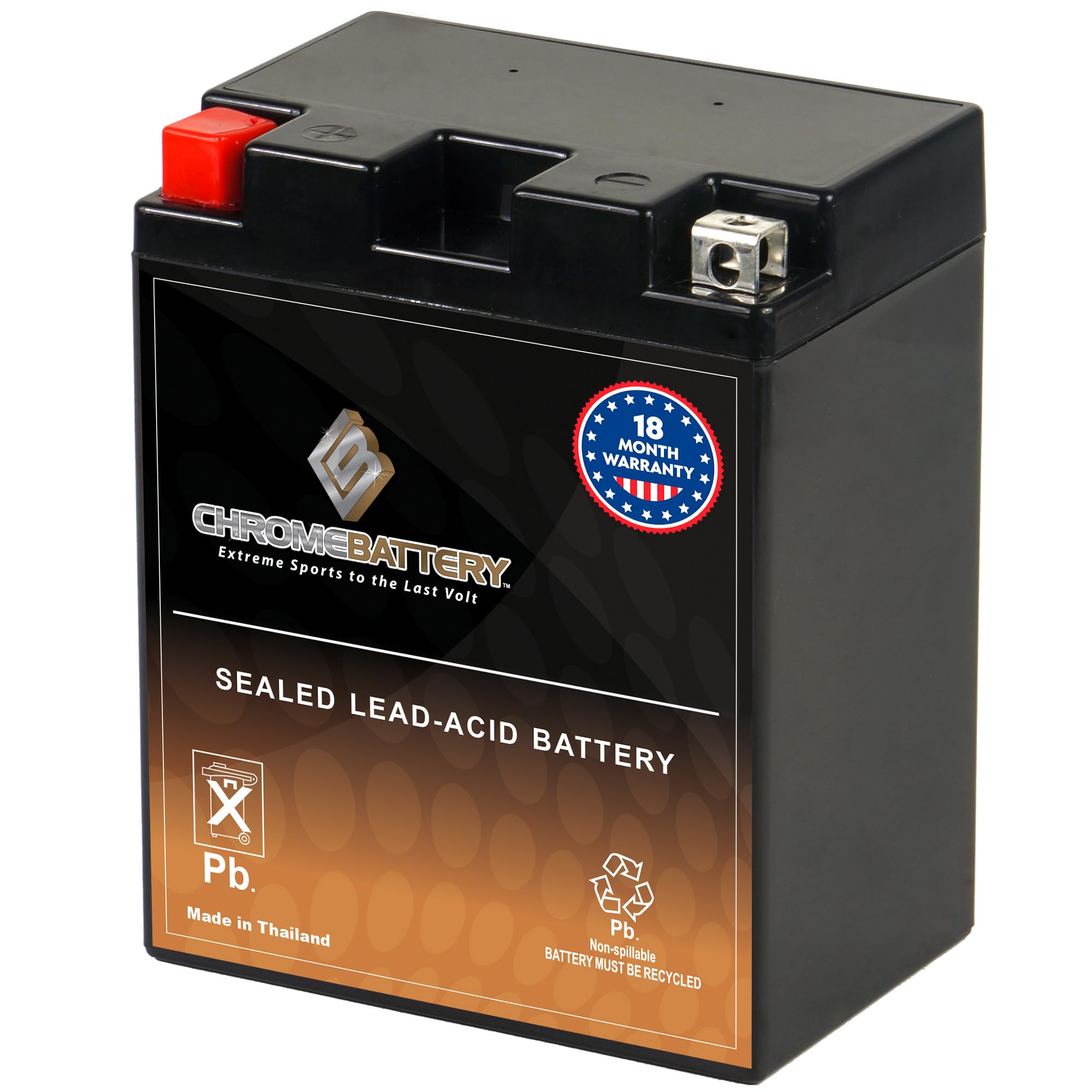 Amazon.com: CB CHROMEBATTERY YTX14AH-BS 12V 185 CCA 15 Ah Sealed