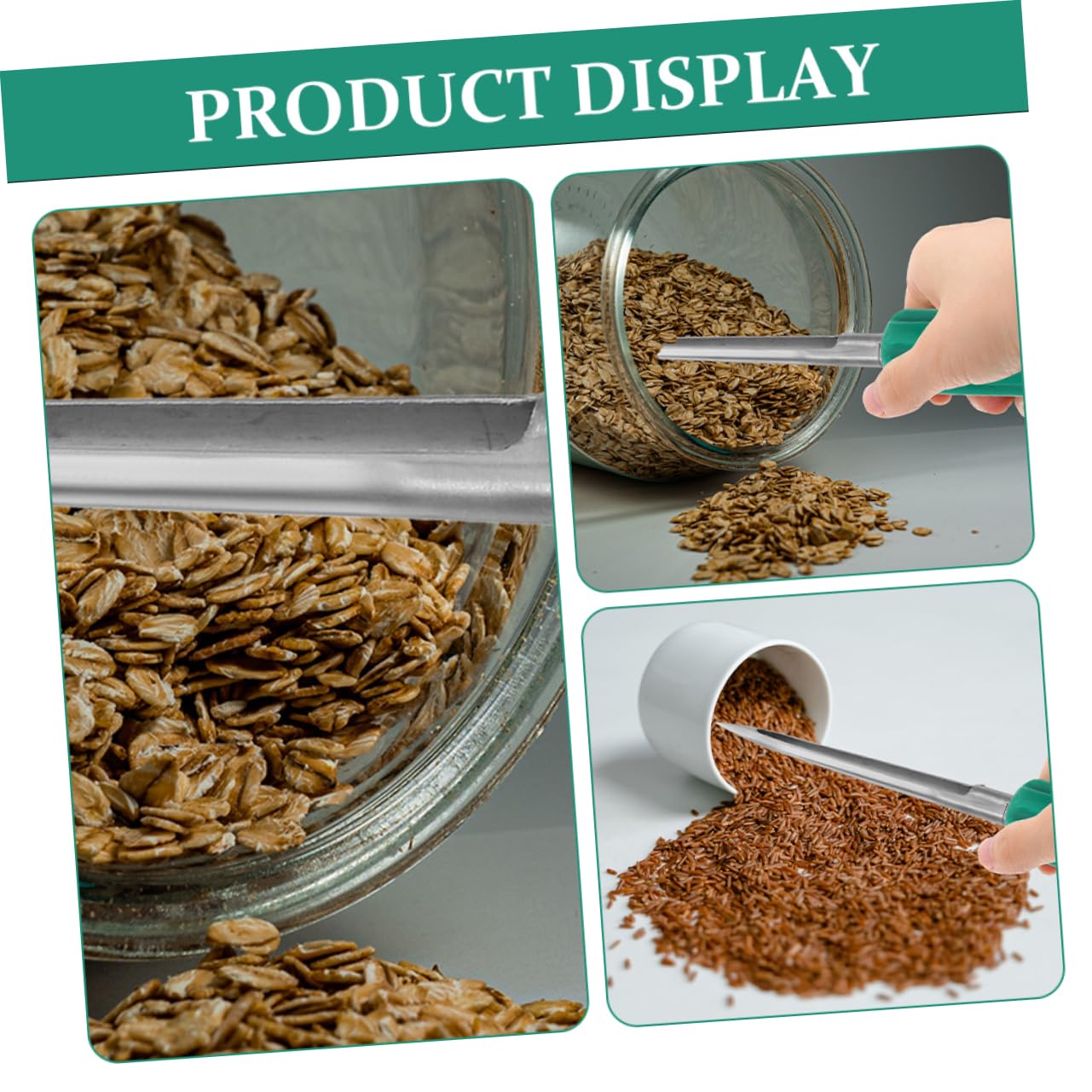 TOYANDONA Muestreador de Granos Reutilizable 2 Piezas, Sonda de Muestreo de Acero Inoxidable Mango Plástico, 25 Cm, para Polvo, Semillas y Experimentos Agrícolas en Laboratorio y Granja