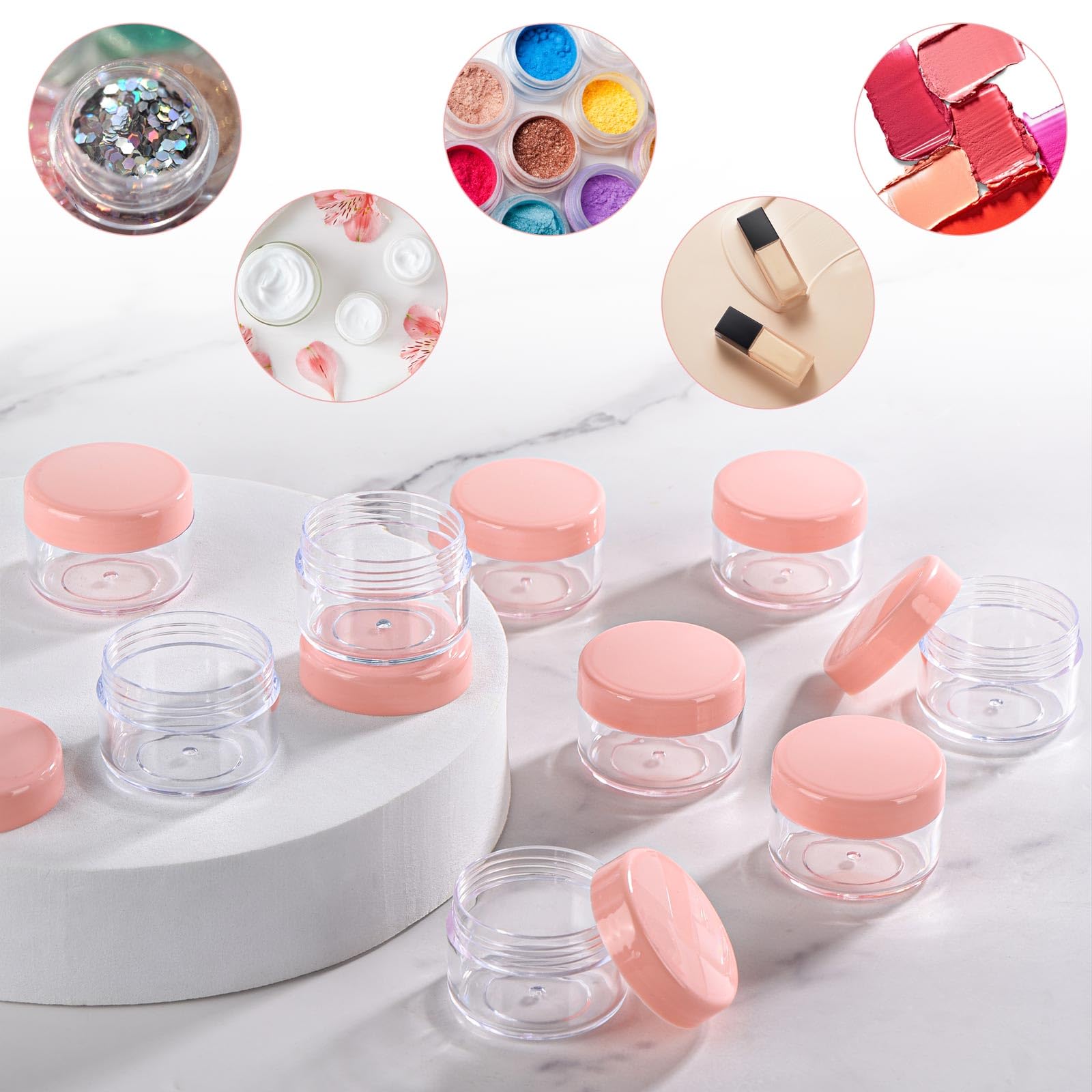 Plastic Sample Containers with Lids - Empty Cosmetic Jars