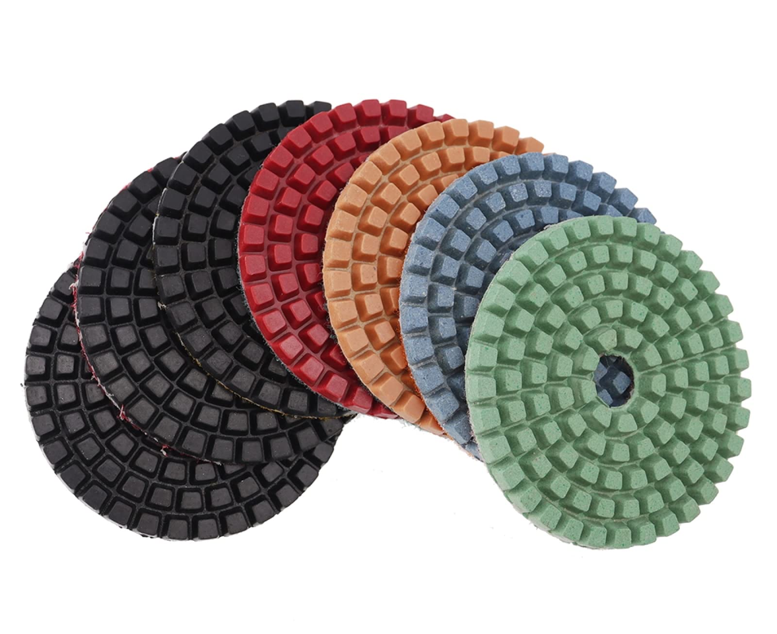 Diamentowe tarcze polerskie, 7 szt. 4-calowa mokra/sucha diamentowa podkładka polerska grubość 5 mm elastyczne koła szlifierskie do granitu, marmuru, kamienia, płytek ceramicznych(100)