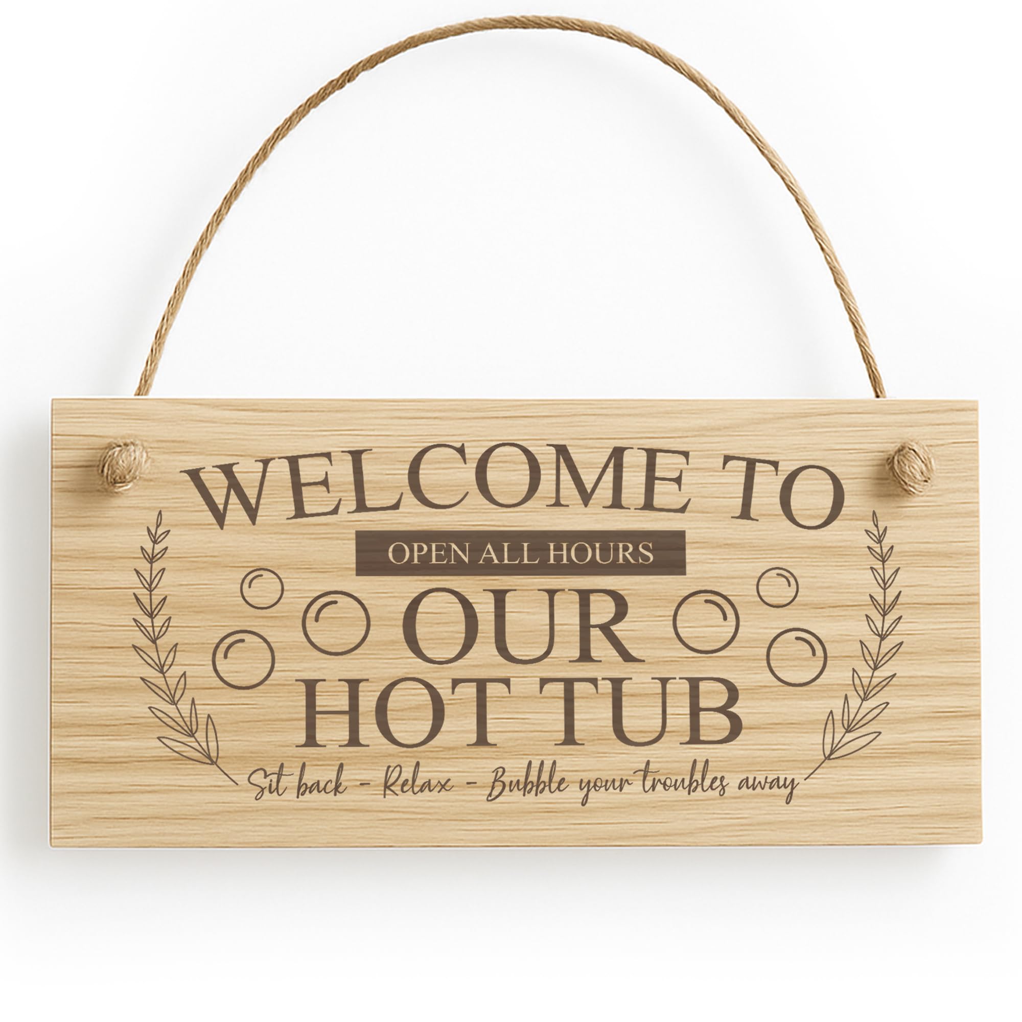 Red Ocean Hot Tub Accessories Wood Sign Engraved Hot Tub Sign For Garden Shed Home Decor