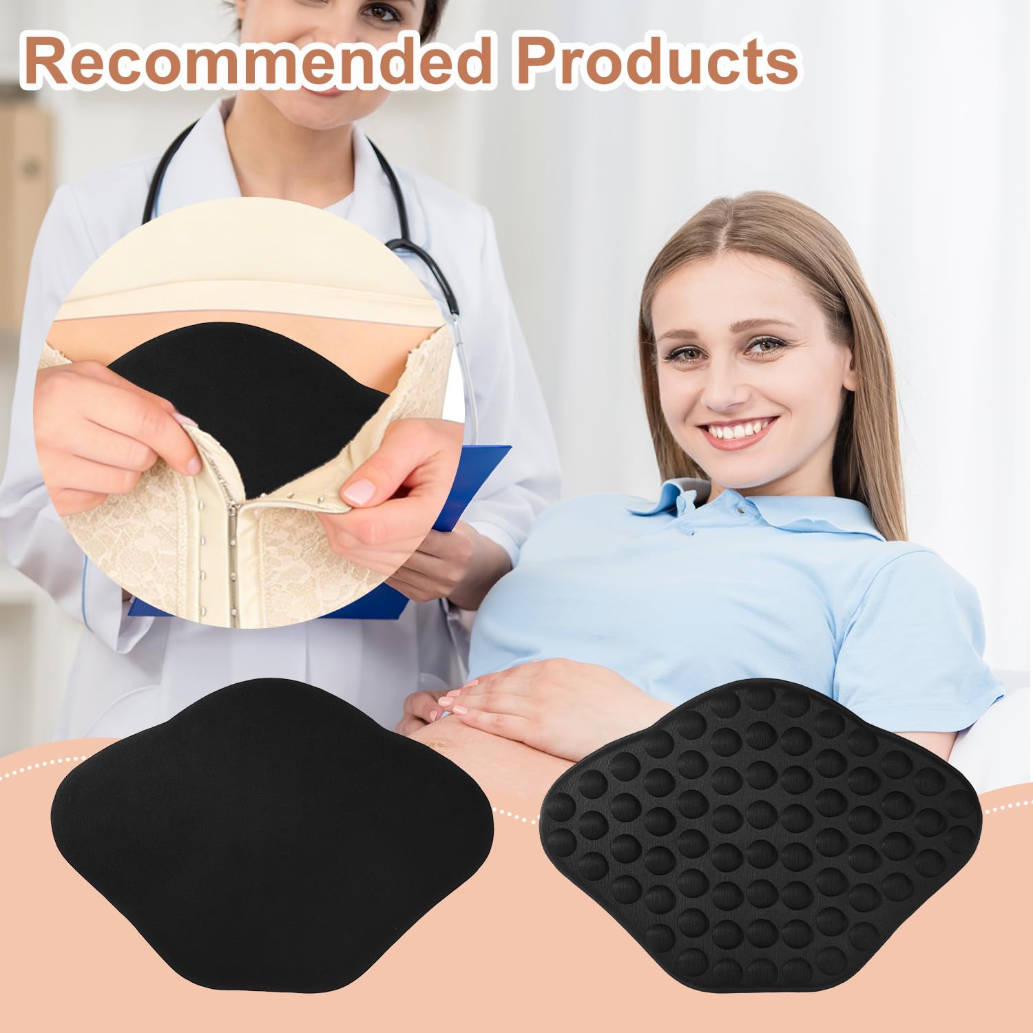 Lyreh 2uds Tabla de Compresión Abdominal de Espuma Lipo, Tabla Espuma Lipo Esponjosa para Liposucción Postoperatoria Relleno Cintura Antiflacidez La Piel (Negro)