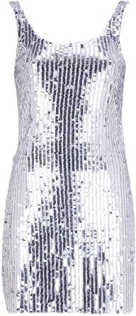 Fabrika U Yaka Payetli Mini Elbise, 5003156266