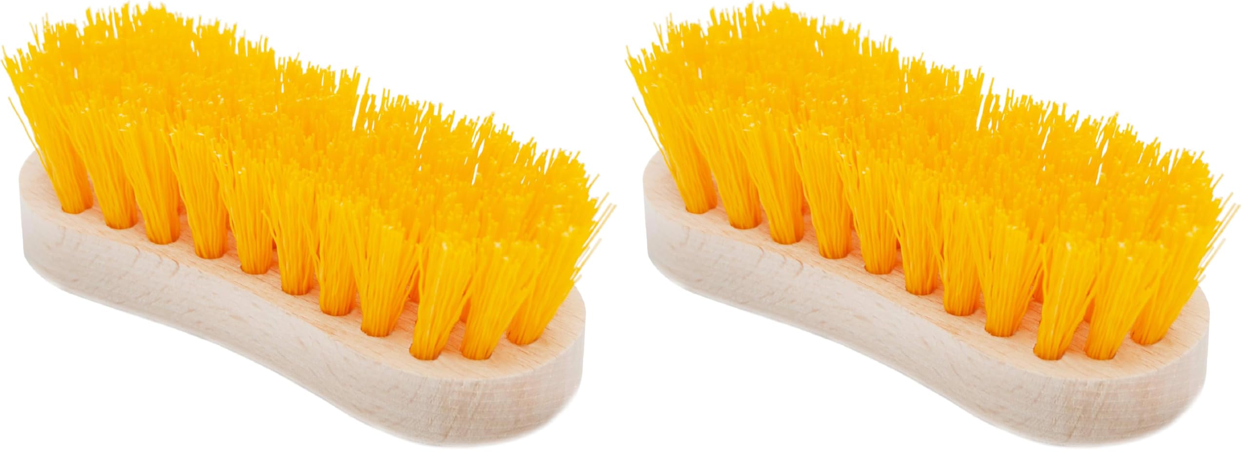 Stiff Bristle Brush - Scrub Brush for Deep Cleaning, Hand Brush with Hard Bristles, Utility Nylon Brush for Indoor and Outdoor, Wooden Boot Hand Scrubber, Scrubbing Brush Heavy Duty (Pack of 2)