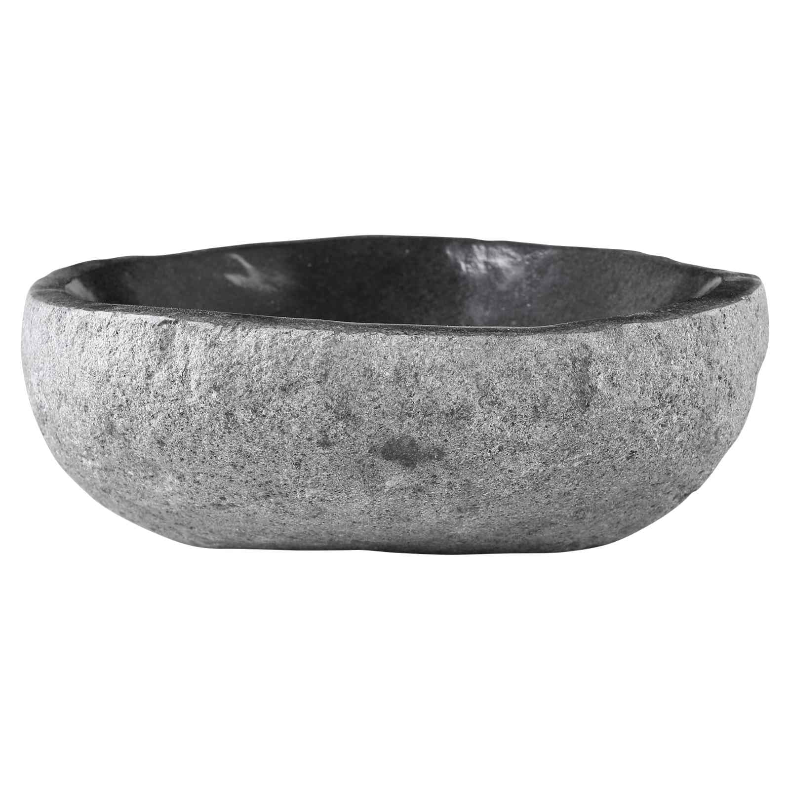 vidaXL Basin Oval Grey (32-37) x (27-30) x 12 cm Riverstone