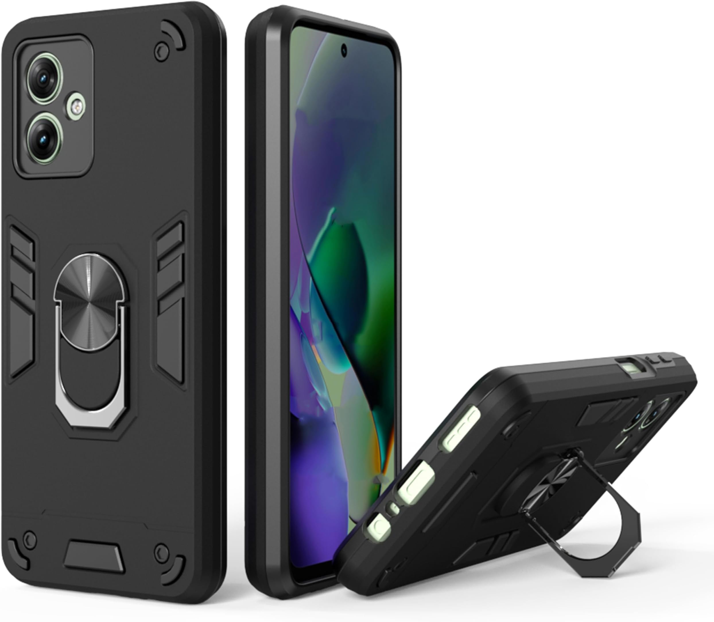 COMAKU Cover per Motorola Moto G54 5G, Trasparente PC Rigido Antiurto 360 Gradi TPU Silicone Custodia Protezione Bumper - Azzurro