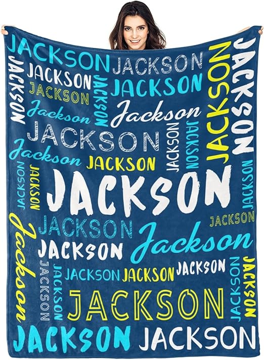 Personalized Name Blanket Customized Baby Blankets for Girls Boys Adults Monogrammed Blankets and Throws Christmas Birthday Mothers Fathers Valentines Day Gift