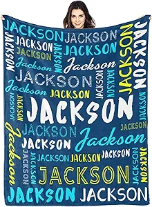 Personalized Name Blanket Customized Baby Blankets for Girls Boys Adults Monogrammed Blankets and Throws Christmas Birthday Mothers Fathers Valentines Day Gift