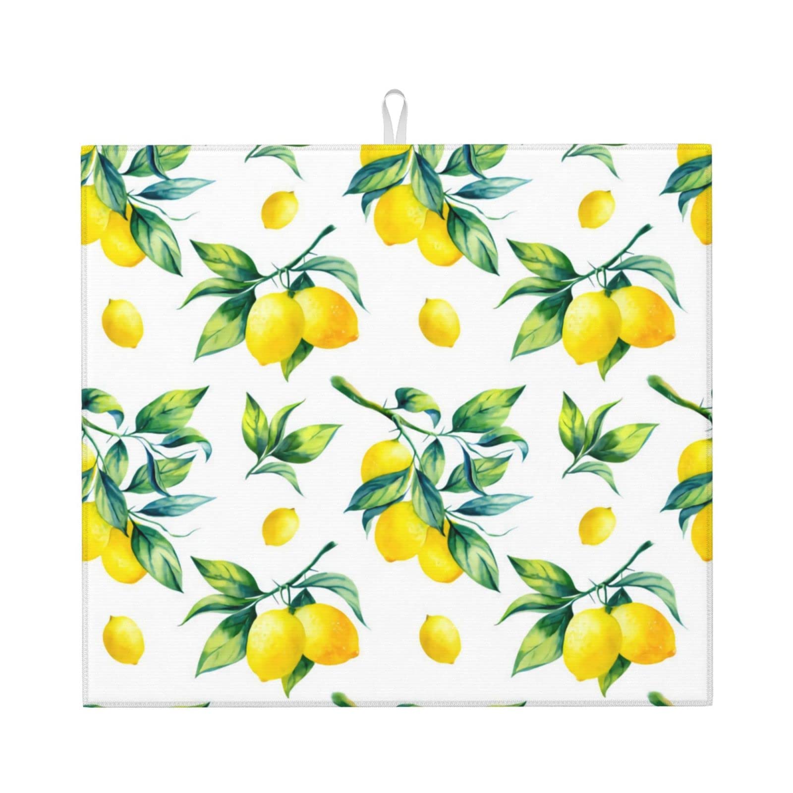 BATLAM Yellow Lemons Drying Mat For Kitchen,Upgrade Your Kitchen with Our Super Absorbent and Stylish Counter Mat - 16x18 Inches